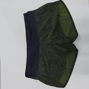 lululemon athletica Olive Green and Black Athletic Shorts